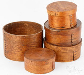 FOUR BENTWOOD PANTRY BOXES, 19