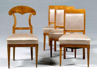 Four Biedermeier side chairs: