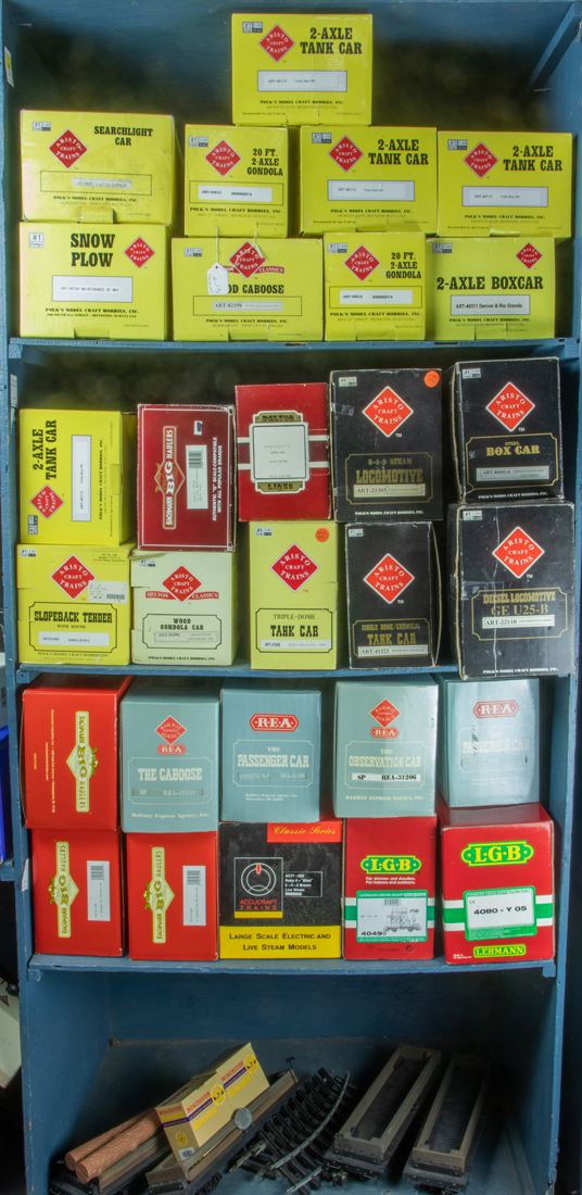 FOUR BINS OF BOXED MODEL TRAINS,