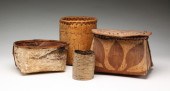 FOUR BIRCHBARK CONTAINERS. Ear