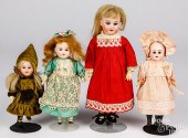 FOUR BISQUE HEAD DOLLSFour bis