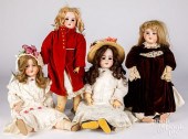 FOUR BISQUE HEAD DOLLSFour bis