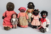 FOUR BLACK AMERICANA CLOTH DOL