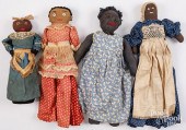 FOUR BLACK AMERICANA CLOTH DOL