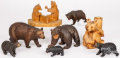 FOUR BLACK FOREST STYLE CARVED