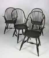 FOUR BLACK PAINTED CONTINUOUS
