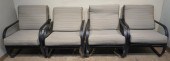 FOUR BLACK PAINTED OUTDOOR SPR
