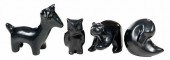 FOUR BLACKWARE ANIMAL FIGURESs