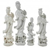 FOUR BLANC DE CHINE FIGURES OF