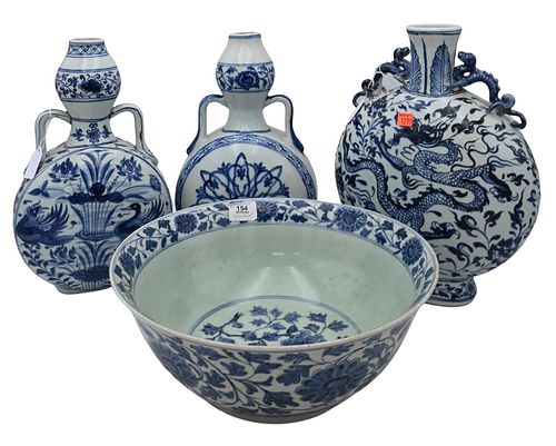 FOUR BLUE AND WHITE CHINESE