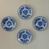 FOUR BLUE AND WHITE DELFT PLAT