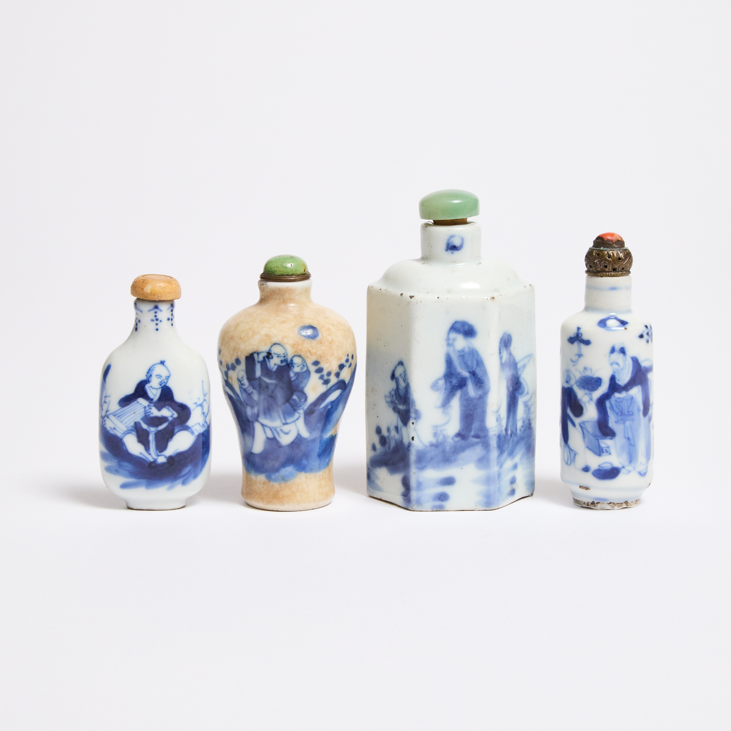 Four Blue and White Porcelain