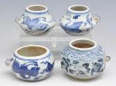 FOUR BLUE & WHITE PORCELAIN BI