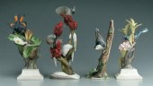 Four Boehm bird figurines: blu