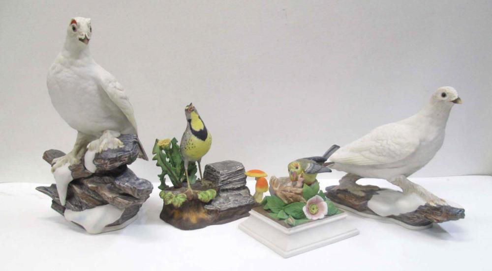 FOUR BOEHM BISQUE PORCELAIN
