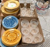 FOUR BOX LOT OF LARGE GLASS AN