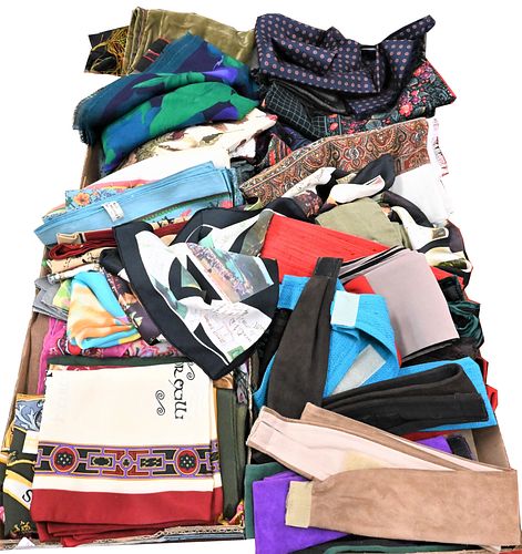 FOUR BOX LOTS OF SILK AND BLENDED