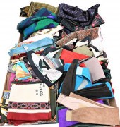 FOUR BOX LOTS OF SILK AND BLEN