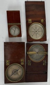 FOUR BOXED COMPASSES 19TH/EARL