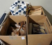 FOUR BOXES OF PATCH QUILTS, A