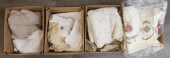 FOUR BOXES WITH DAMASK, ECRU A