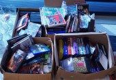 FOUR BOXES WITH DVD'S AND CD'S
