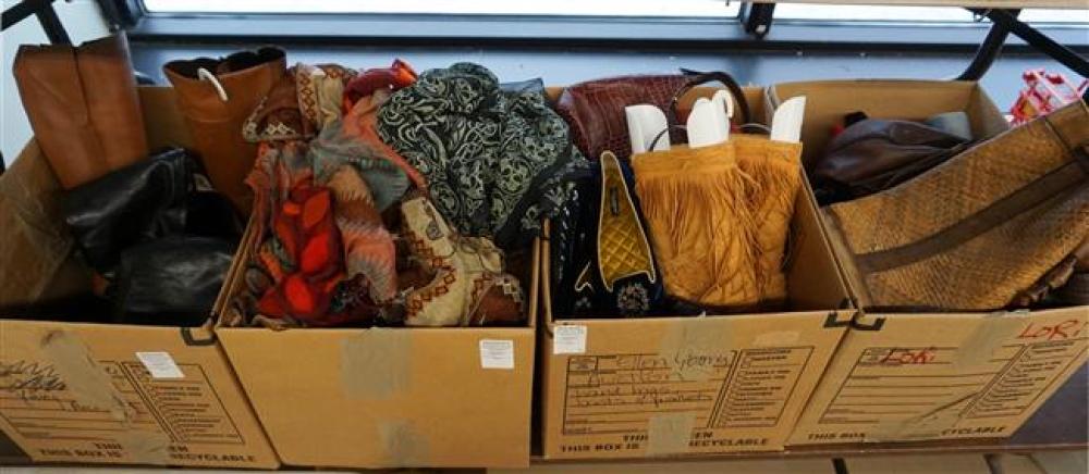 FOUR BOXES WITH LEATHER BOOTS,