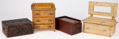 FOUR BOXES/MINIATURE CHESTS<br
