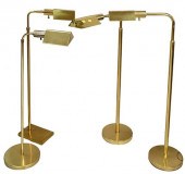 FOUR BRASS ADJUSTABLE FLOOR LA
