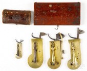 FOUR BRASS BLEEDERS, 19TH C.Fo
