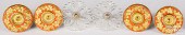FOUR BRASS CURTAIN TIEBACKS, 1