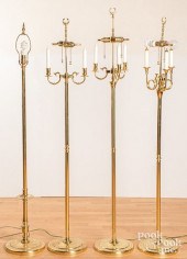 FOUR BRASS FLOOR LAMPSFour bra