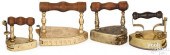 FOUR BRASS IRONS, 18TH/19TH C.