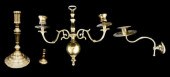 FOUR BRASS REPRODUCTION CANDLE