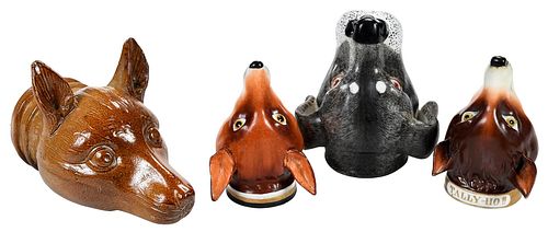 FOUR BRITISH CERAMIC STIRRUP