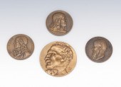 Four Bronze Portrait Medallion