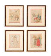 FOUR BUDDHIST INK DRAWINGS<br>
