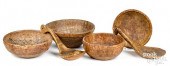 FOUR BURLWOOD BOWLS, 19TH C.,