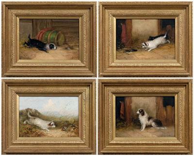 Four C. Langlois Terrier paintings: