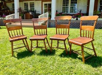 Four ca. 1860 pine and maple