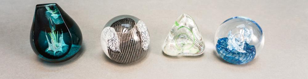 FOUR CAITHNESS GLASS PAPERWEIGHTS