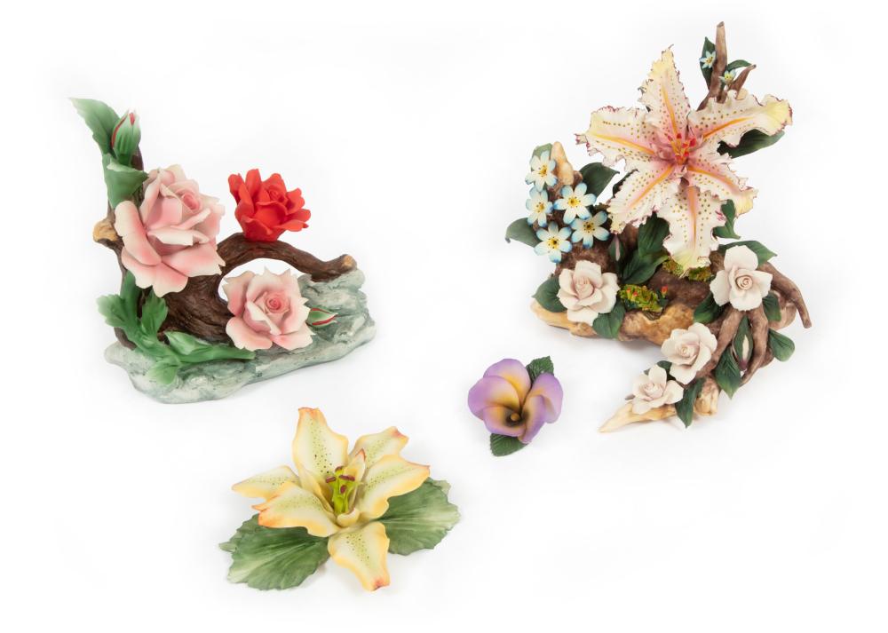 FOUR CAPODIMONTE POLYCHROME