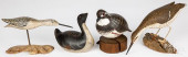 FOUR CARVED AND PAINTED DECOYS