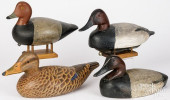 FOUR CARVED AND PAINTED DUCK D