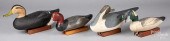 FOUR CARVED AND PAINTED DUCK D