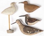 FOUR CARVED AND PAINTED SHOREB