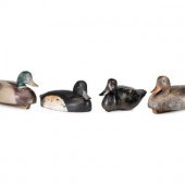 Four Carved and Painted Wood D