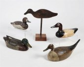FOUR CARVED AND PAINTED WOOD D
