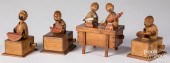 FOUR CARVED AND PAINTED WOOD A