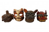 FOUR CARVED ASIAN ARTICULATING